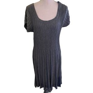 Torrid Grey Knit Fluted Pleat Skater Dress 2X